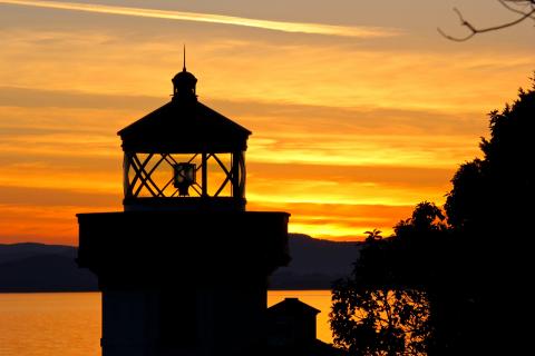 Sunset at Lime Kiln Lighthouse